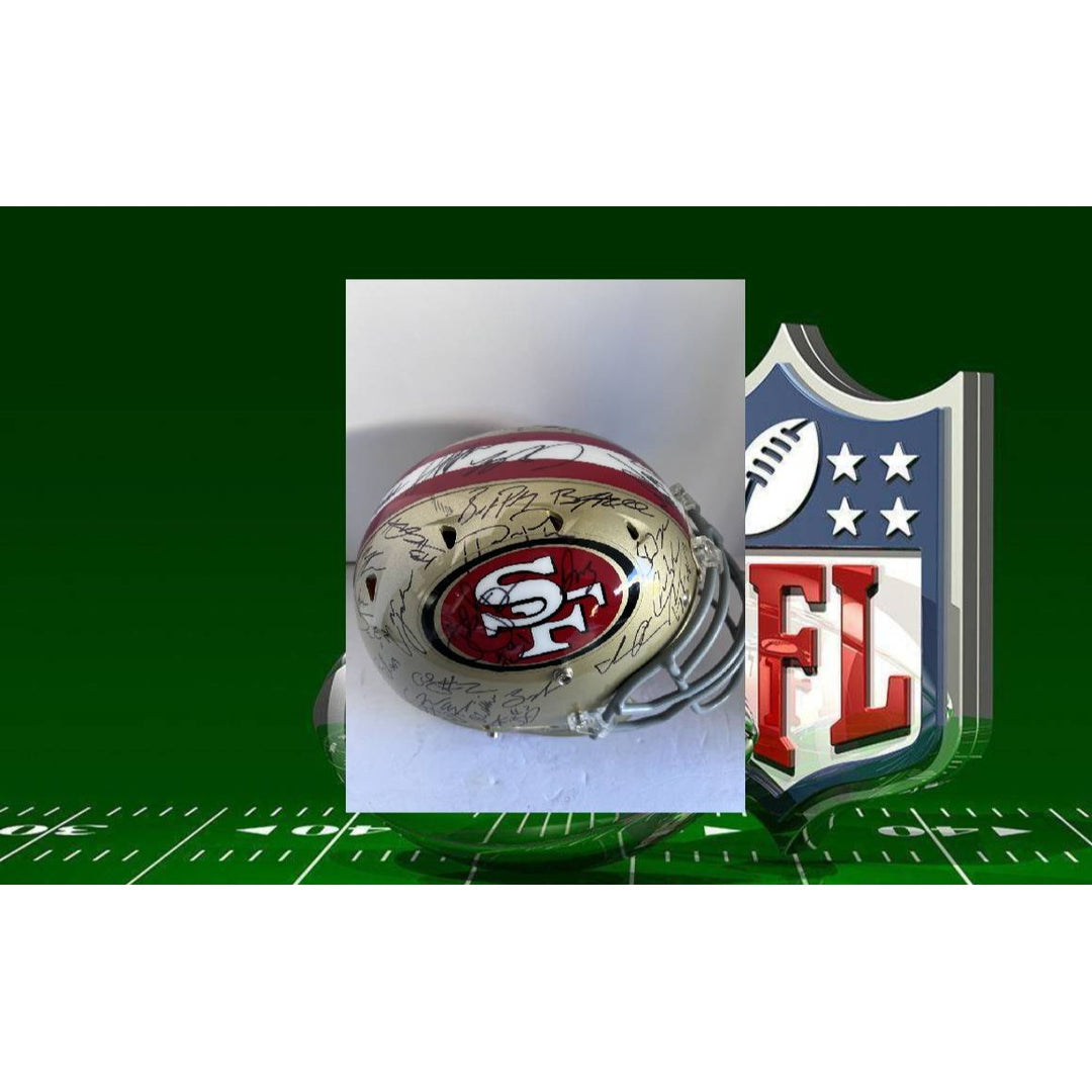 Brock Purdy Christian McCaffrey Deebo Samuel George Kittle San Francisco 49ers 2022/23 Schutt Speed Authentic team signed helmet with proof