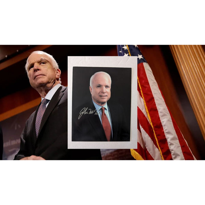 Senator John McCain 8x10 photo signed with proof Awesome Artifacts