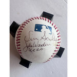 Load image into Gallery viewer, John Wooden &quot;The Wizard of Westwood&quot; Vin Scully Los Angeles Dodgers Hall of Fame broadcaster signed Rawlings MLB baseball signed with proof
