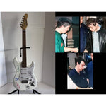 Load image into Gallery viewer, Noel &amp; Liam Gallagher Oasis electric guitar signed with proof
