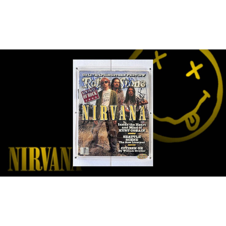 Kurt Cobain,  Krist Novoselic, Dave Grohl , Rolling Stone full magazine signed