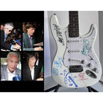 Load image into Gallery viewer, Bill Wyman Keith Richards Charlie Watts Ronnie Wood Mick Jagger full-size stratocaster electric guitar sign with proof
