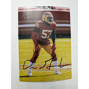 Dre Greenlaw San Francisco 49ers 5x7 photograph signed with proof