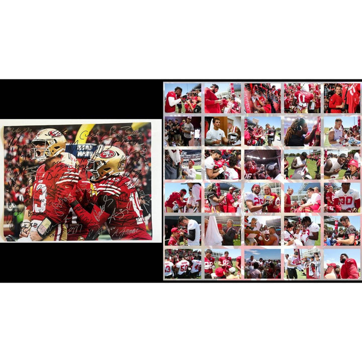 San Francisco 49ers Brock Purdy Christian McCaffrey Deebo Samuel NFC champions 2023-24 16x20 photo signed with proof