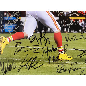 Kansas City Chiefs  2023-24 Patrick Mahomes Travis Kelce 40 plus sigs Super Bowl Champs team signed 16x20 photo signed  with proof