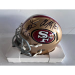 Load image into Gallery viewer, San Francisco 49ers Deebo Samuel, Christian McCaffrey,, signed mini helmet with proof with free case
