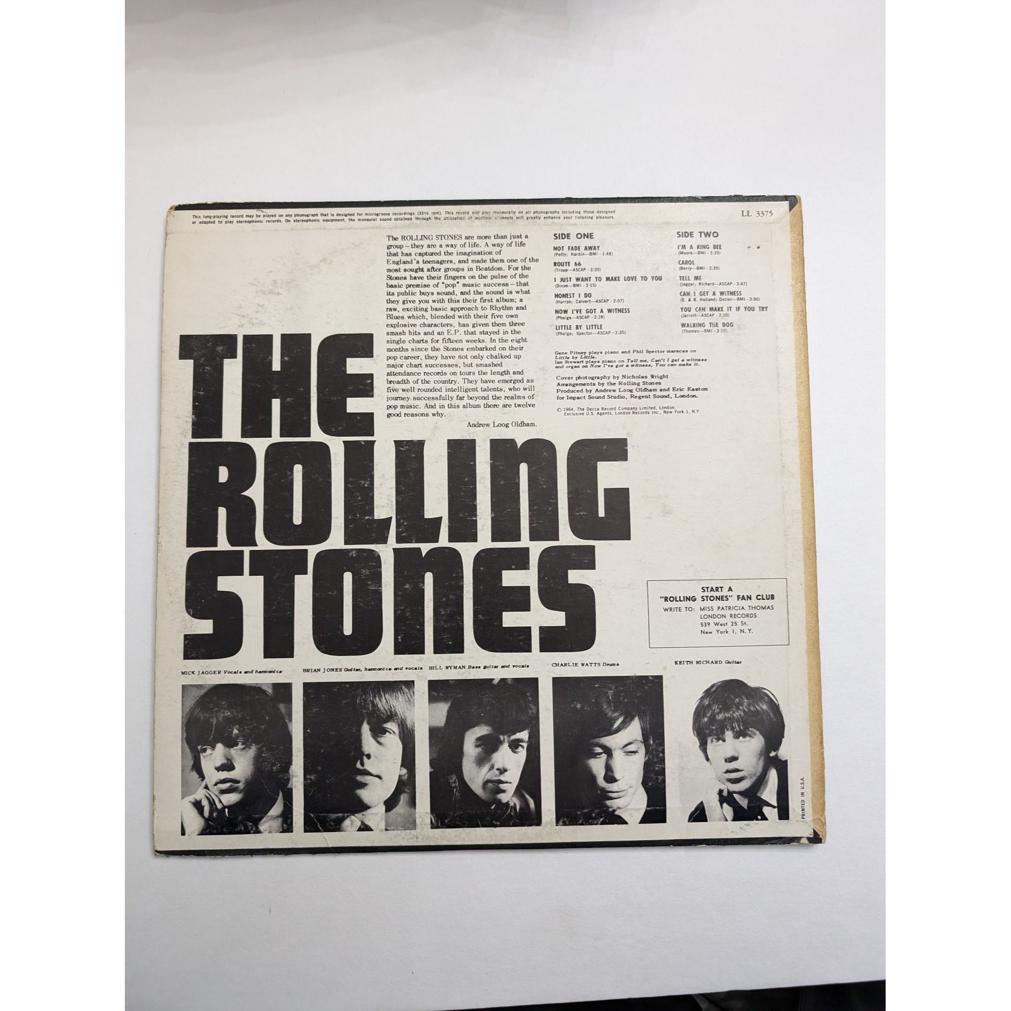 Rolling Stones vintage LP Mick Jagger Ronnie Wood Keith Richards Charlie Watts Bill Wyman