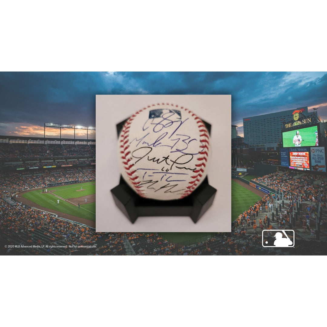 Corey Seager Walker Buehler Justin Turner Trey Turner Max Muncie Los Angeles Dodgers Rawlings MLB baseball signed with proof