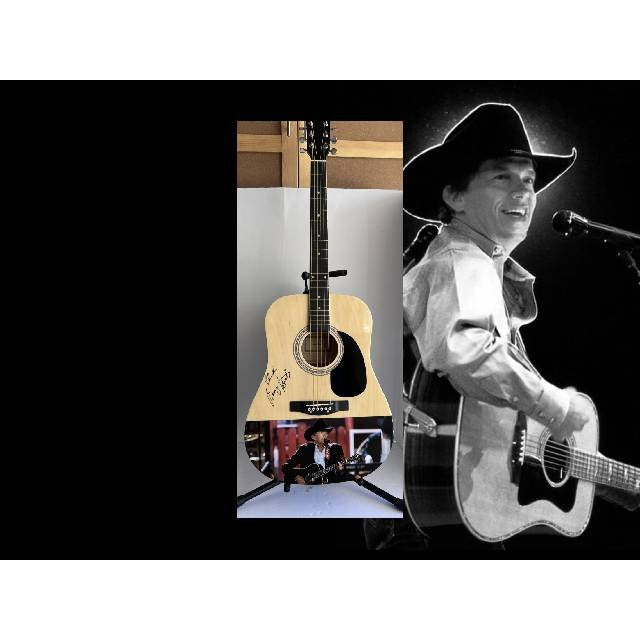 George Strait One of A kind 39' inch full size acoustic guitar signed with proof
