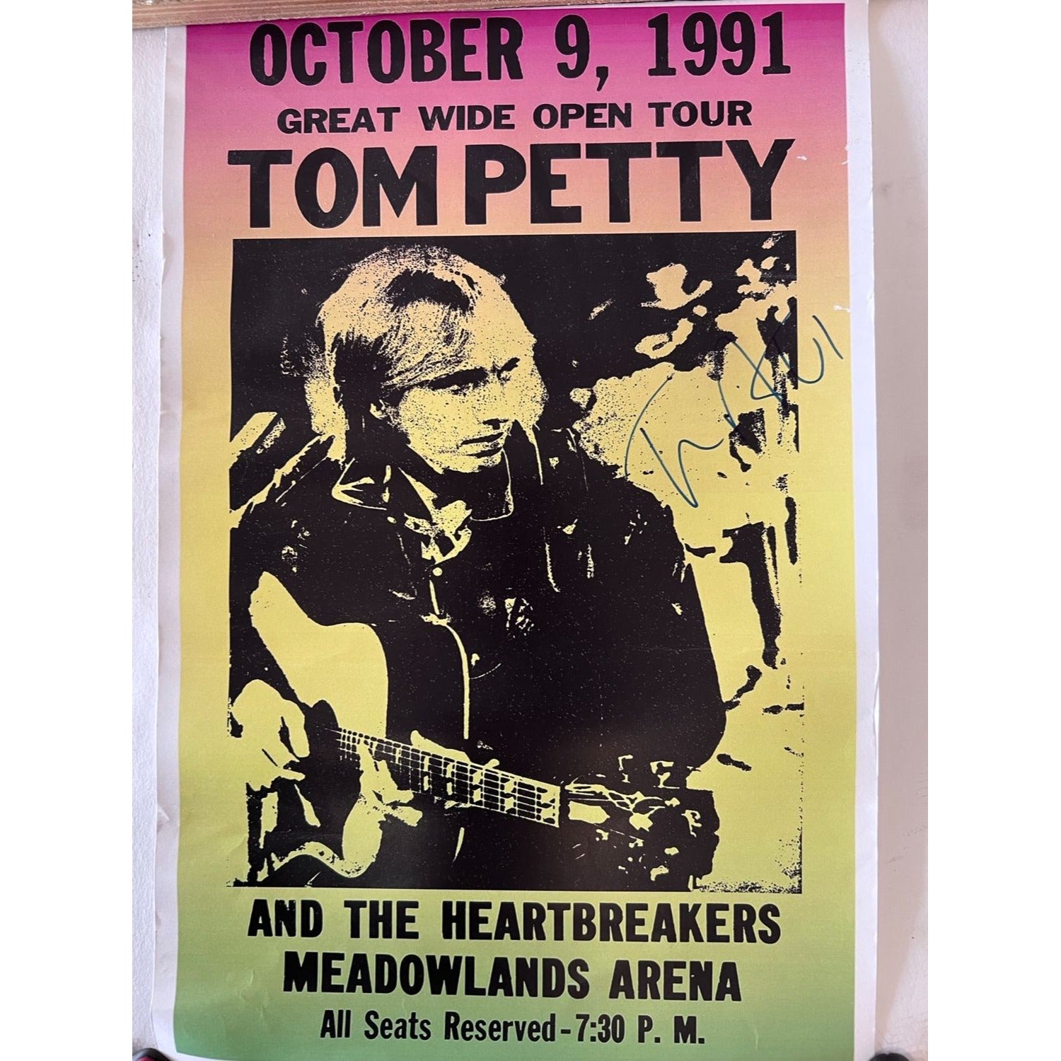 Tom Petty and the Heartbreakers concert poster signed with proof by Tom Petty