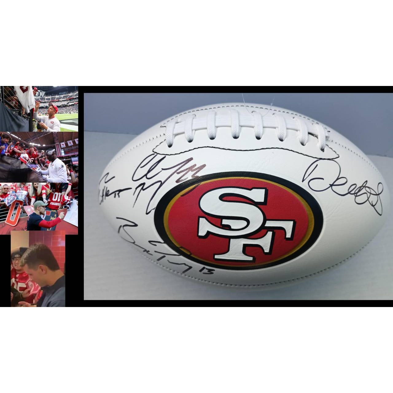 San Francisco 49ers 2023/24 Brock Purdy George Kittle Christian McCaffrey Deebo Samuel full size football signed with proof