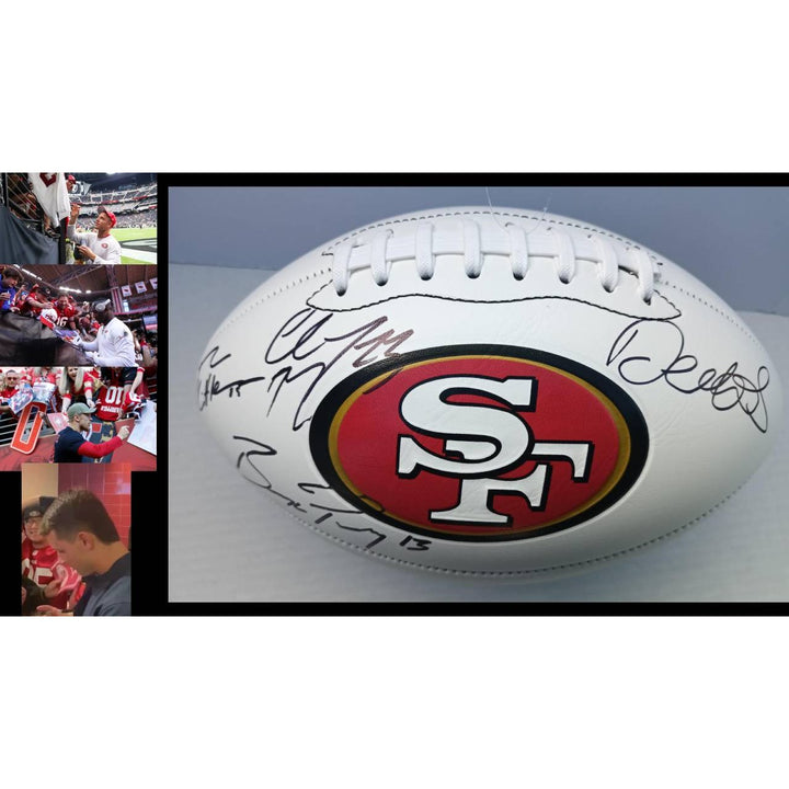 San Francisco 49ers 2023/24 Brock Purdy George Kittle Christian McCaffrey Deebo Samuel full size football signed with proof