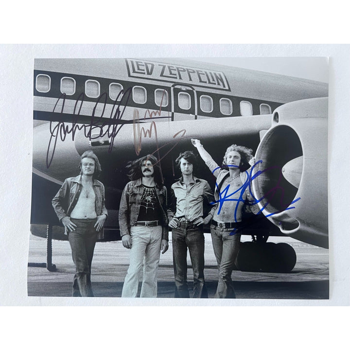 Led Zeppelin Jimmy Page Robert Plant John Paul Jones 8 by 10 photo signed with proof