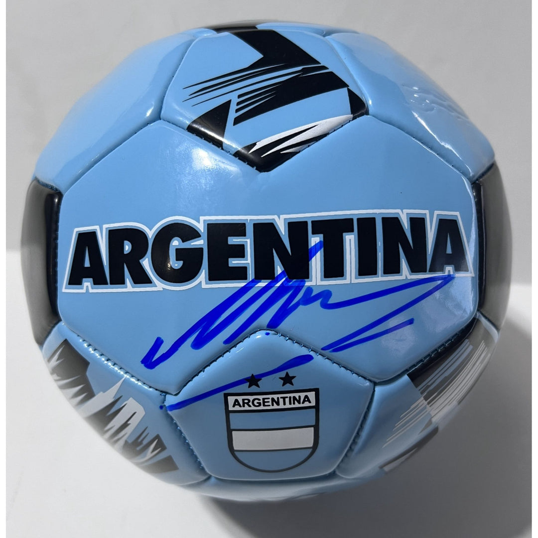 Diego Maradona Argentina full size soccer ball signed with proof with free acrylic display case