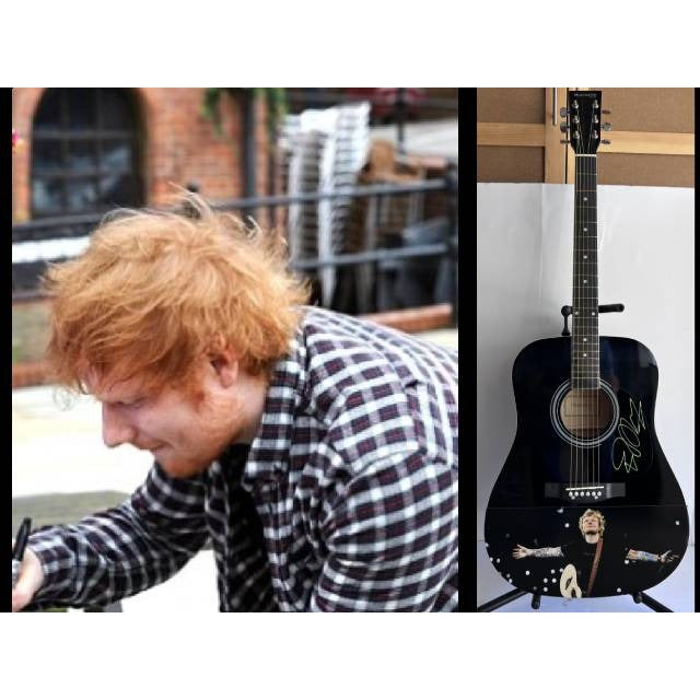 Ed Sheeran  One of A kind 39' inch full size acoustic guitar signed with proof