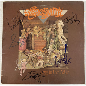 Steven Tyler Joe Perry Aerosmith toys in the attic signed album