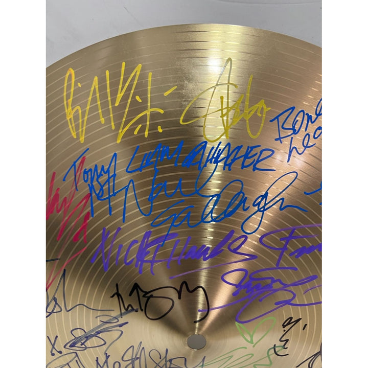 British Rock Legends 18 inch Cymbal one of a kind Oasis, Coldplay, Amy Winehouse George Michael Morrissey Robert Smith signed with proof