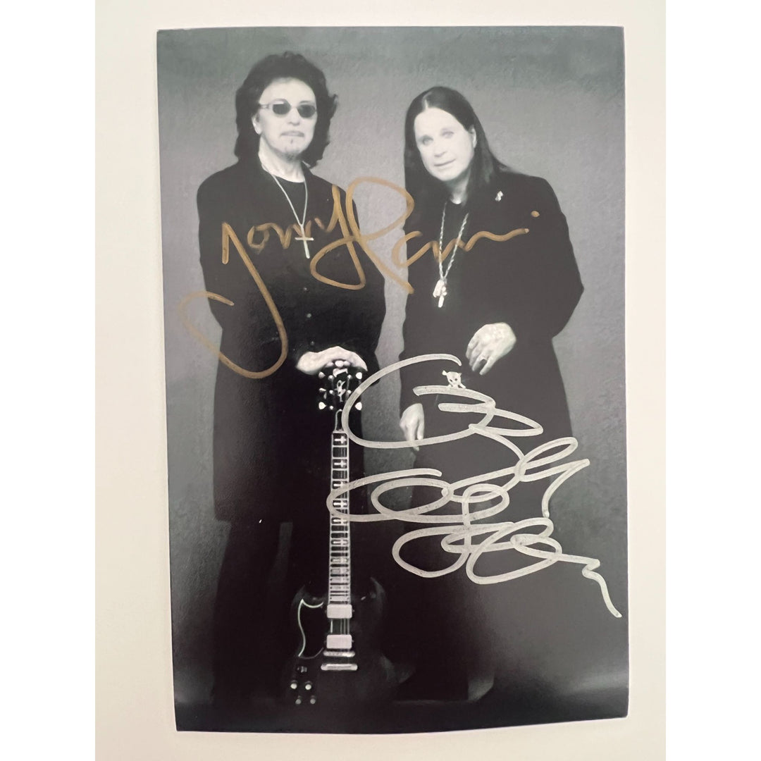 Ozzy Osbourne Tony iomi Black Sabbath 4x6 photo signed with proof