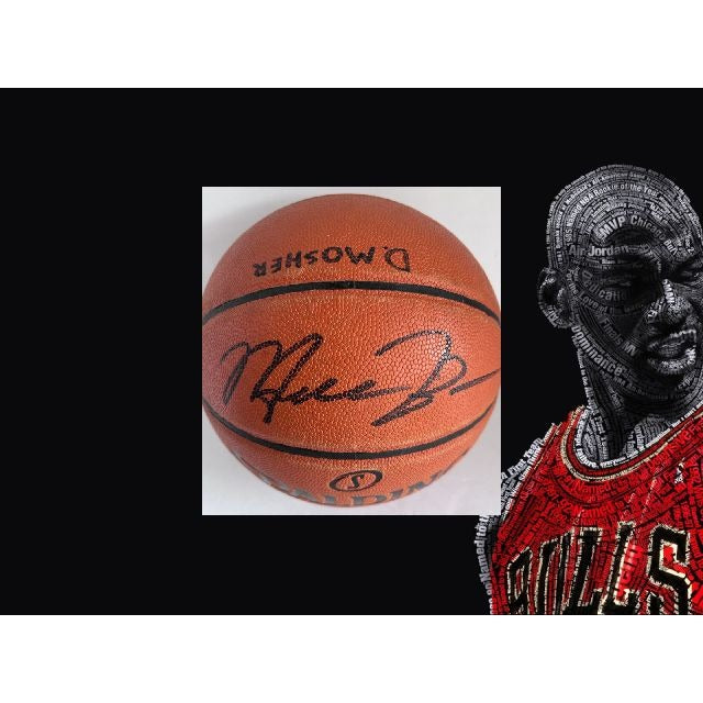 Michael Jordan NBA game basketball signed with proof and free display case