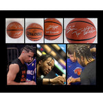Load image into Gallery viewer, New York Knicks Jalen Brunson, Donte DiVincenzo, Tim Thibodeaux, Josh Hart, Spalding NBA Basketball full size signed with proof
