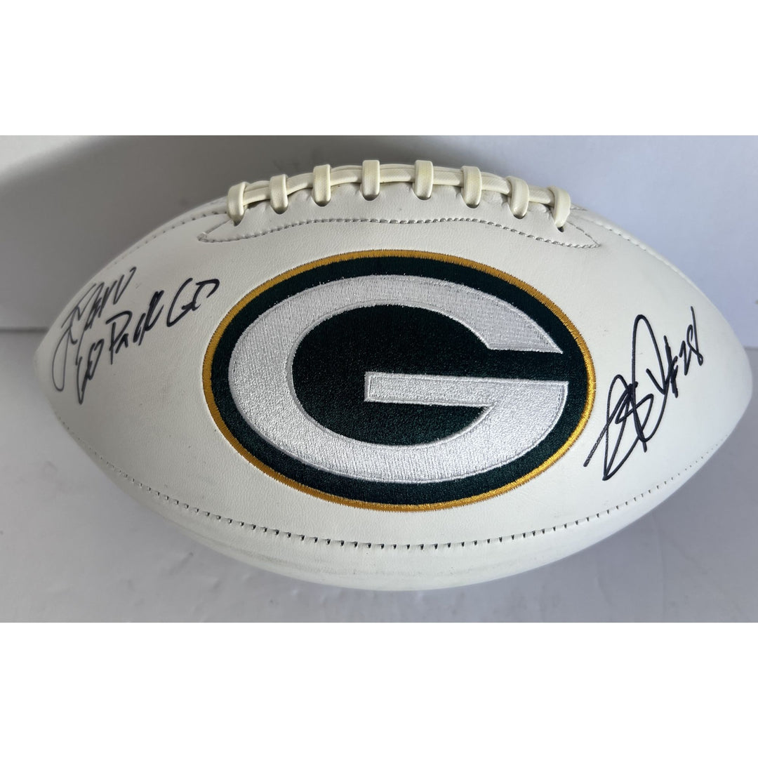 Green Bay Packers Jordan Love AJ Dillon full size football signed with proof