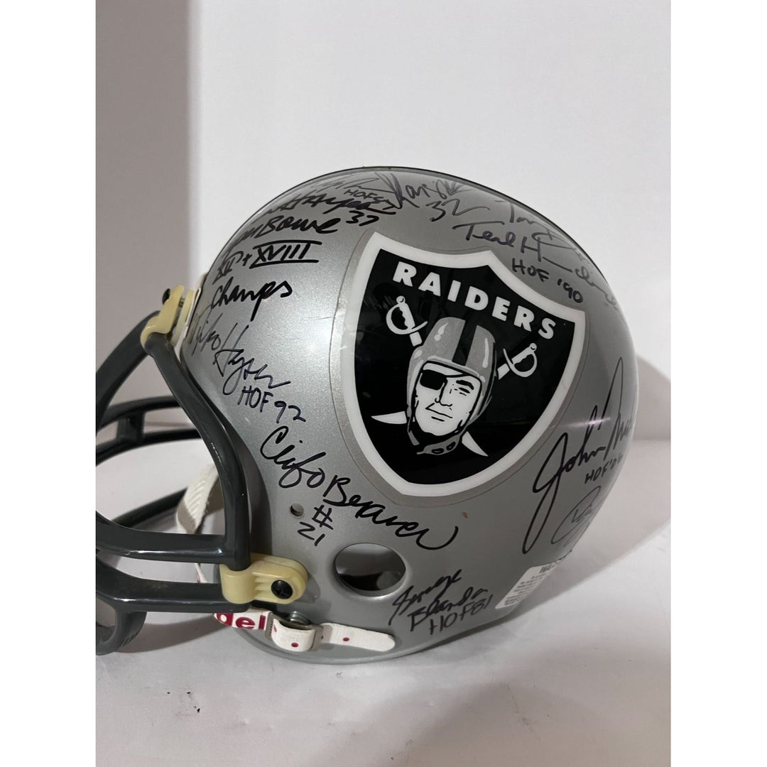 Al Davis John Madden Howie Long Bo Jackson 21 Oakland and Los Angeles Raiders signed helmet with proof