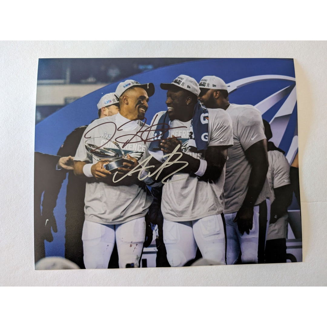 Jalen hurts and AJ Brown Philadelphia Eagles 8x10 photo signed with proof