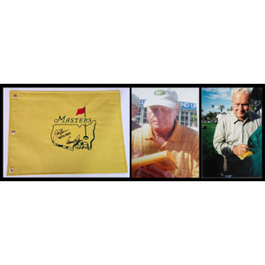 Jack Nichlaus and Arnold Palmer Masters Golf pin flag sign with proof