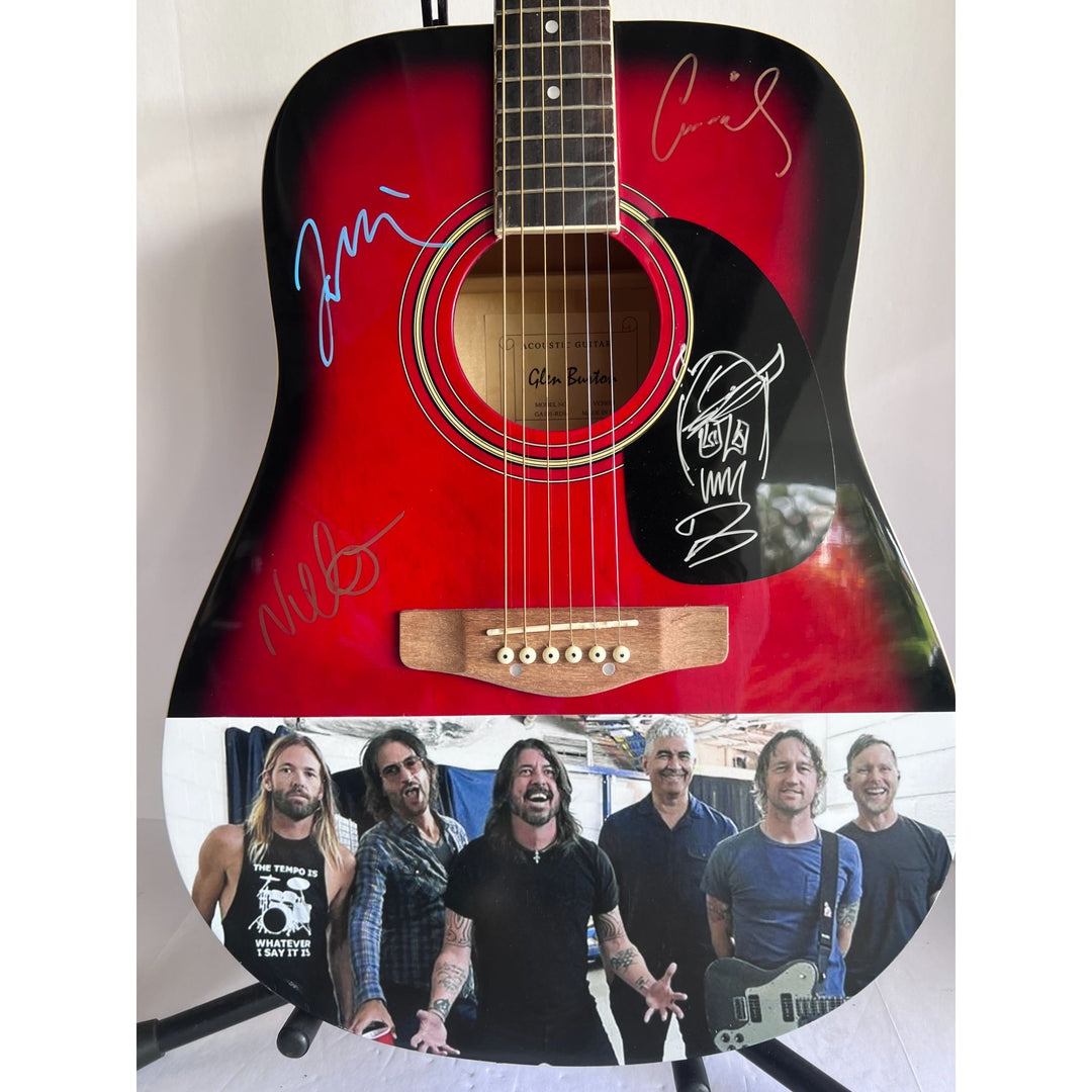 David Grohl Taylor Hawkins Foo Fighters full size acoustic guitar signed with proof