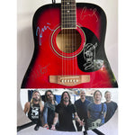 Load image into Gallery viewer, David Grohl Taylor Hawkins Foo Fighters full size acoustic guitar signed with proof
