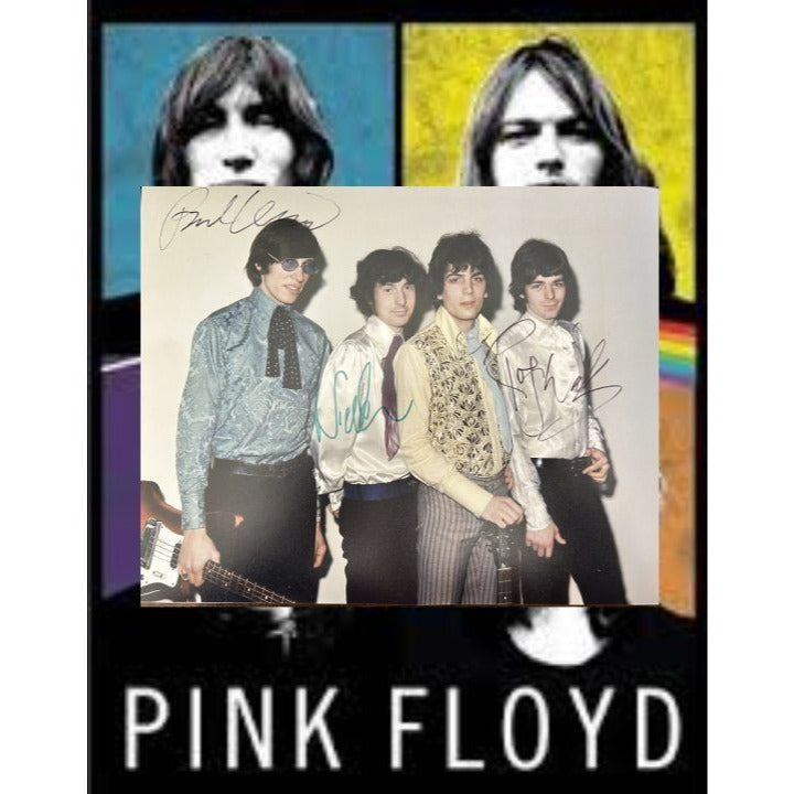 Pink Floyd vintage photo Roger Waters Nick Mason Richard Wright 8x10 signed with proof.
