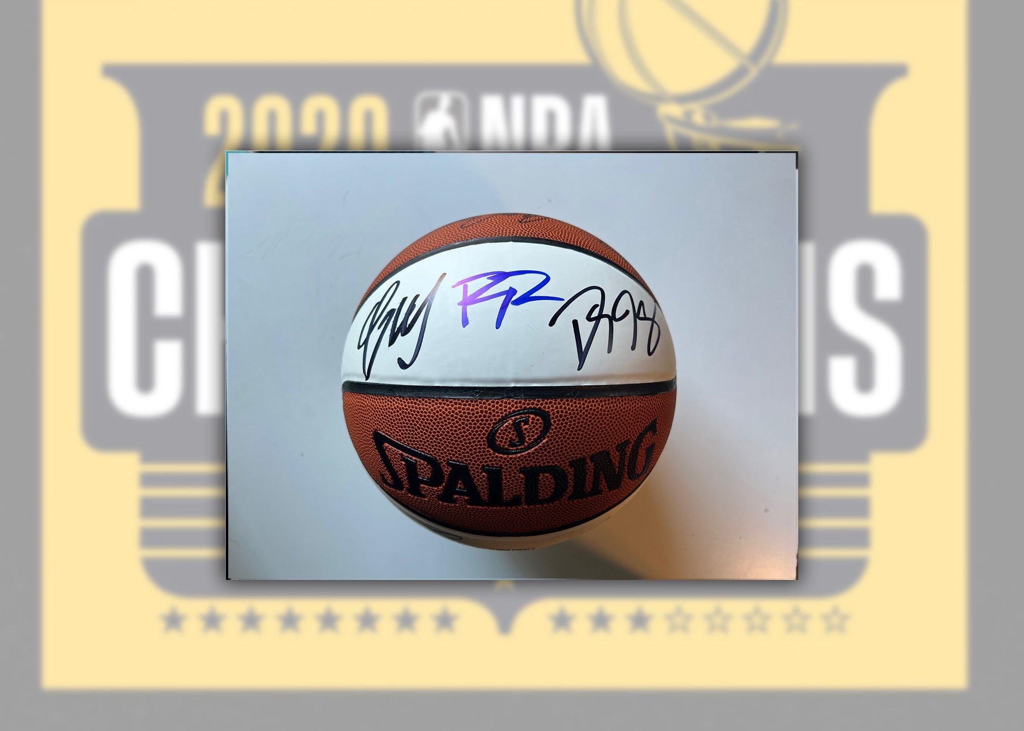 Los Angeles Lakers LeBron James, Anthony Davis 2019-2021 NBA Champions team signed commemorative basketball signed with proof
