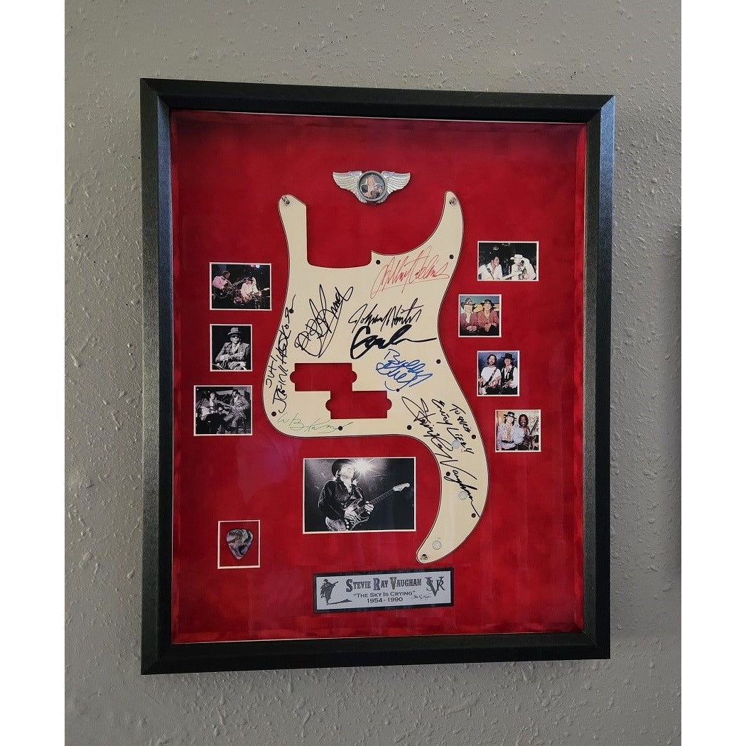 Anthony Kiedis, Flea, Chad Smith, John Frusciante Red Hot Chili Peppers  electric guitar pickguard signed with proof