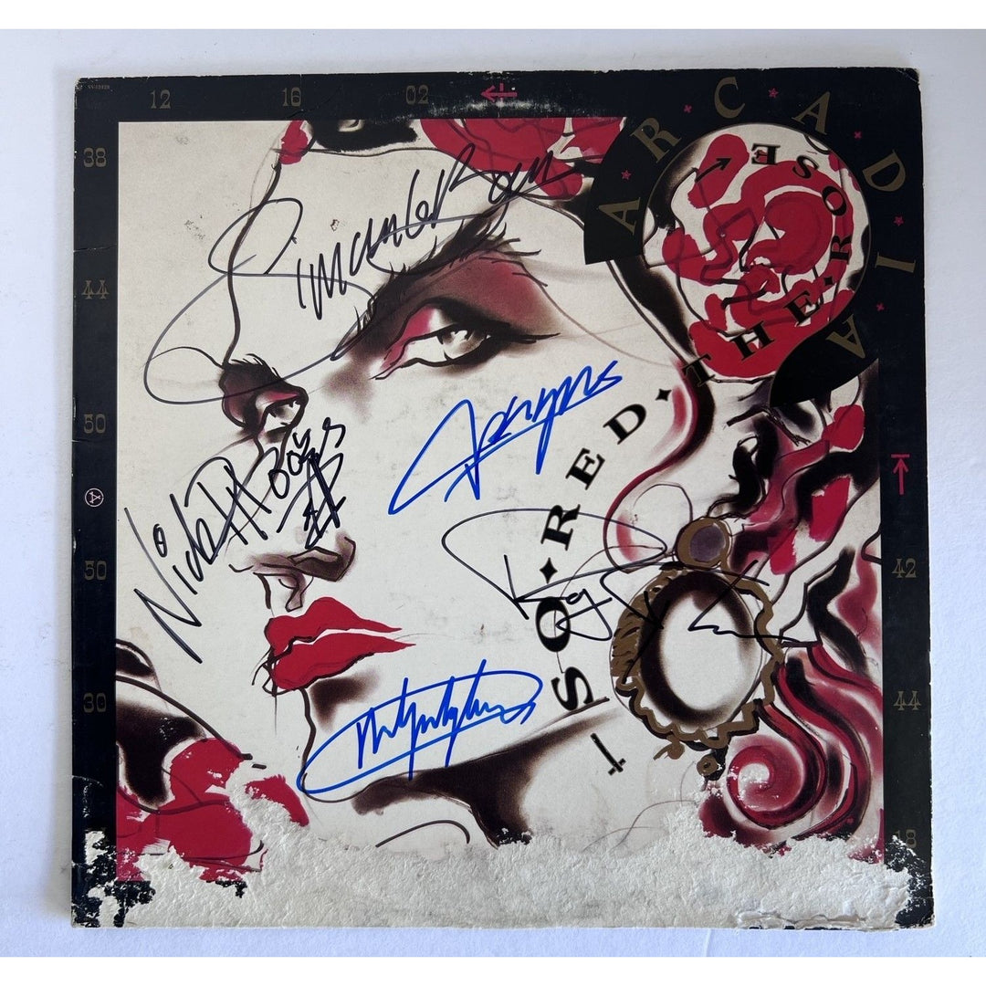 Simon Lebon Nick Rhodes John Taylor Andy Taylor Roger Taylor Duran Duran Arcadia LP cover  signed with proof..
