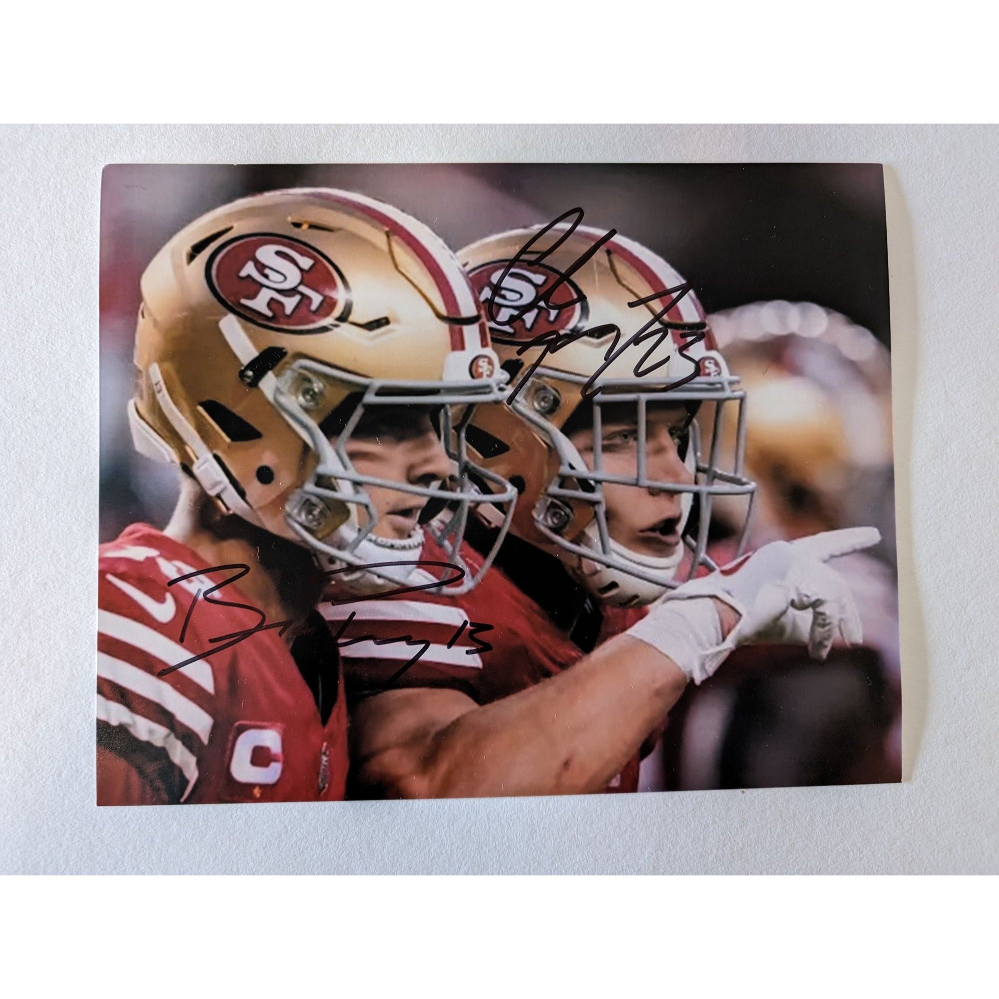 San Francisco 49ers Brock Purdy Christian McCaffrey 8x10 photograph signed with proof