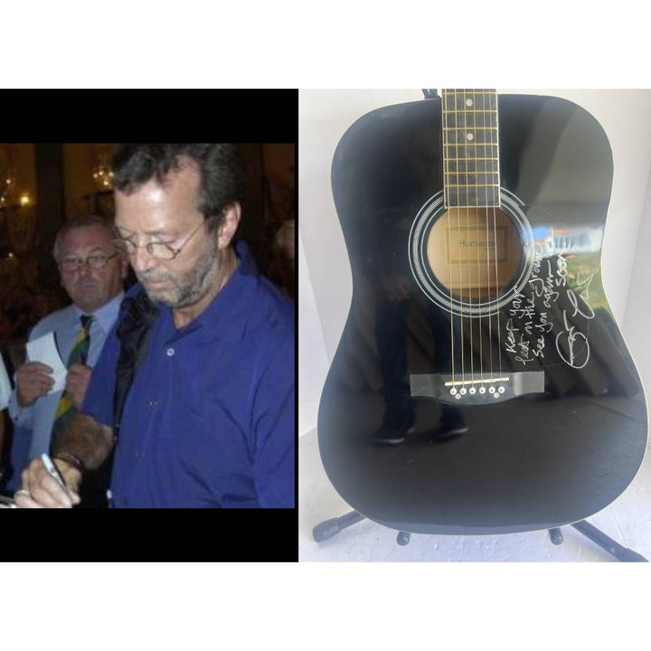 Eric Clapton signed with lyrics full size acoustic guitar with proof