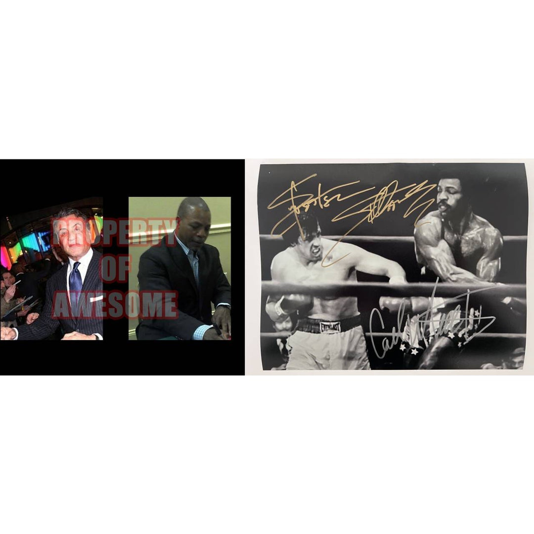  Sylvester Stallone Rocky Balboa Carl Weathers Apollo Creed 8x10 photo signed with proof