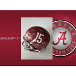 Load image into Gallery viewer, Alabama Crimson Tide Nick Saban Derrick Henry 2015 team signed full size replica helmet with proof
