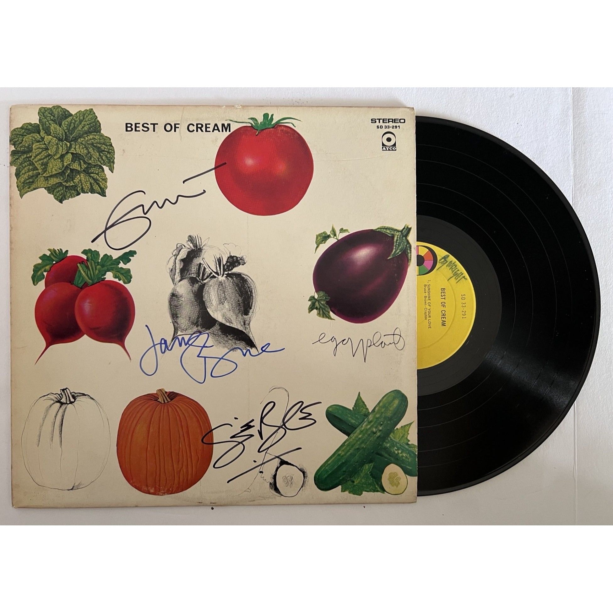 Cream Eric Clapton Jack Bruce Ginger Baker LP signed with proof