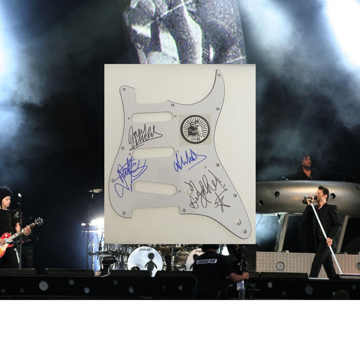 Depeche Mode David Gahan Andrew Fletcher Martin Gore Alan Wilder electric guitar pickguard signed