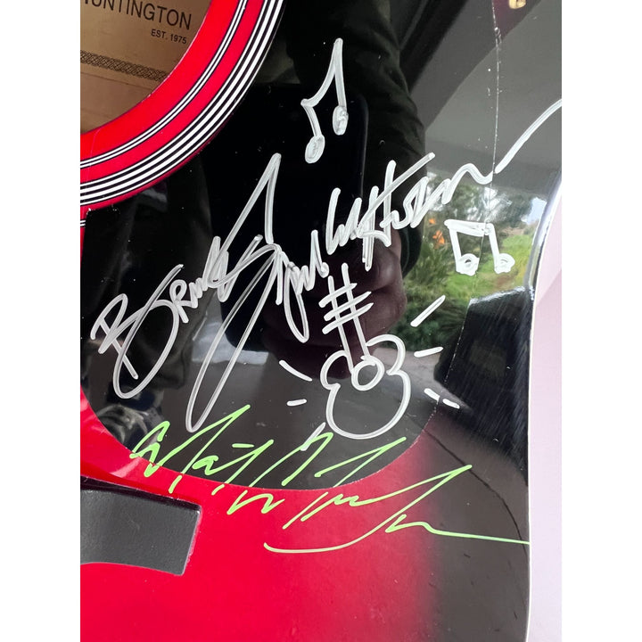 Bruce Springsteen Clarence Clemons Roy Bittan Patty Scialfa and the E Street Band full size acoustic guitar signed with proof 8 sigs.