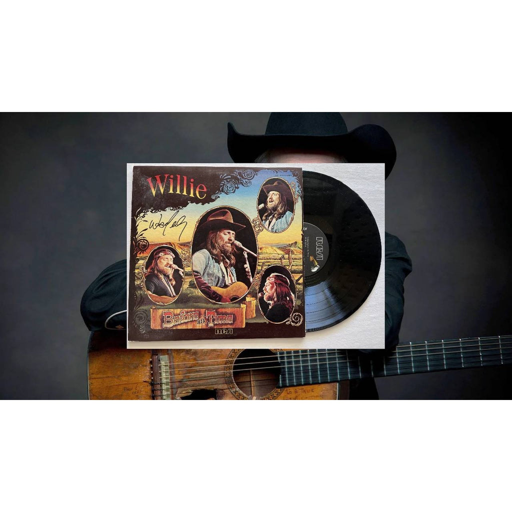 Willie Nelson Before His Time Lp signed with proof