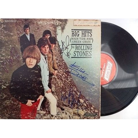 Mick Jagger Charlie Wats Keith Richards Bill Wyman "Big Hits High Tide And Green Grass" LP Rolling Stones signed with proof