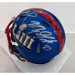 Load image into Gallery viewer, Tom Brady and Rob Gronkowski Super Bowl mini helmet signed with proof
