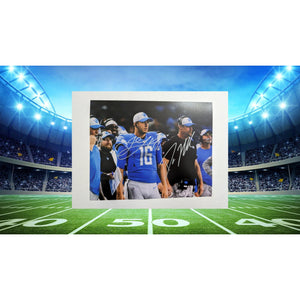 Detroit Lions Jared Goff and Shane Zylstra 8x10 photo signed with proof