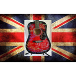 Load image into Gallery viewer, British Iconic Rock stars acoustic guitar signed Adele, Morrissey, George Michael, Robert Smith Robbie Williams signed with proof
