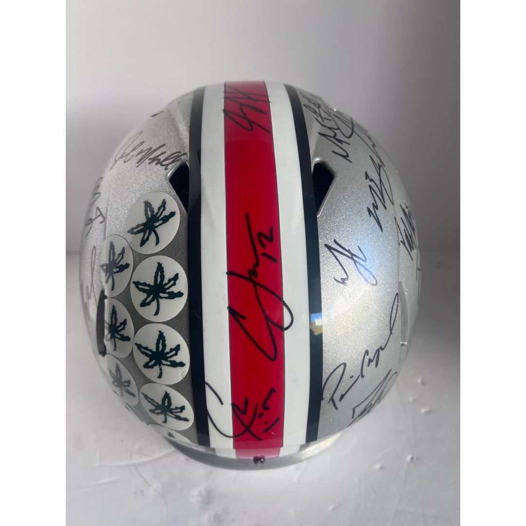 Ohio State Buckeyes national champions team signed helmet Ezekiel Elliott Nick Bosa 35 Plus signatures