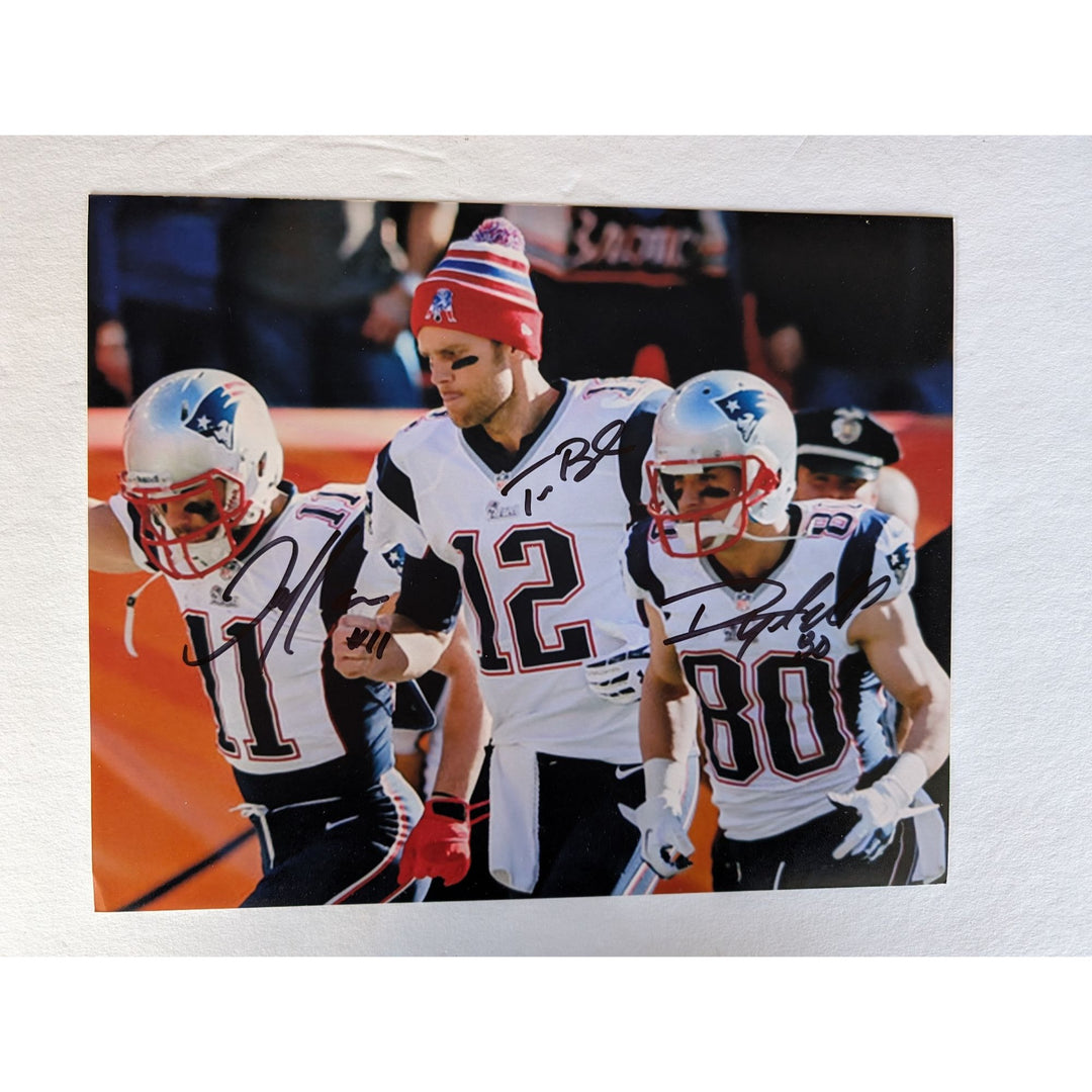 Tom Brady Julian Edelman Danny Amendola 8x10 photo signed with proof