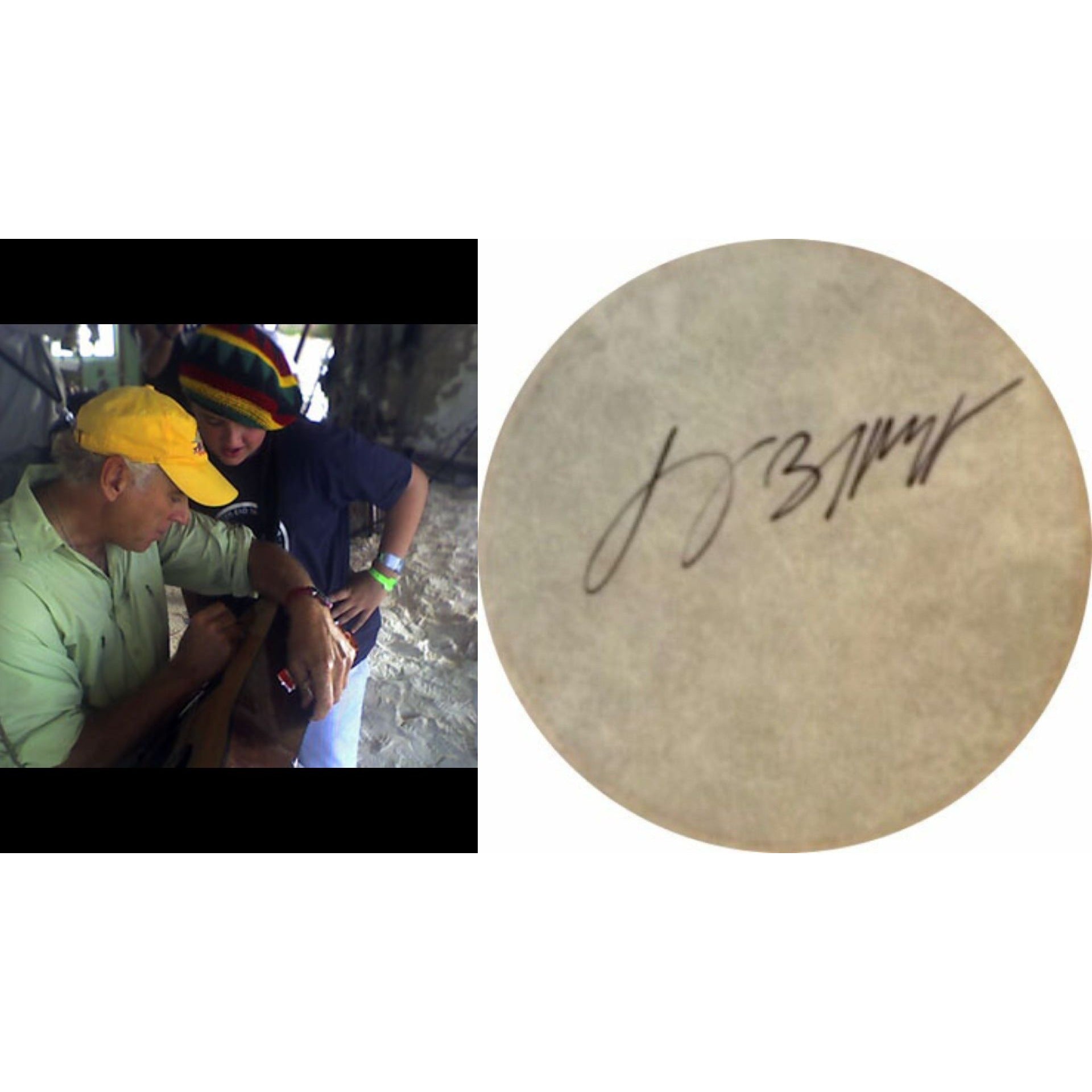 Jimmy Buffett 10 inch tambourine signed with proof