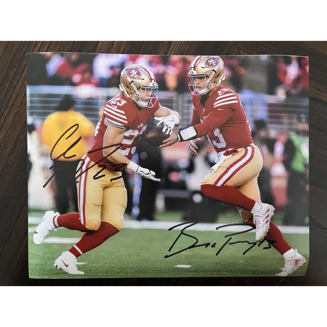 San Francisco 49ers brock purdy and Christian McCaffrey 8x10 photo signed with proof